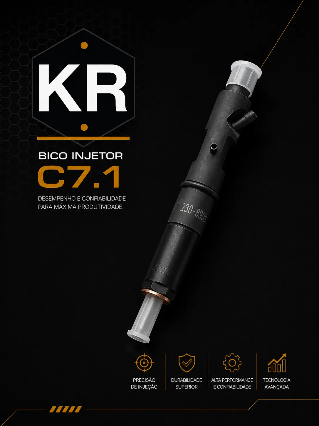 Bico Injetor Caterpillar C7.1 — 371-3974 (Reman 10R-7675)