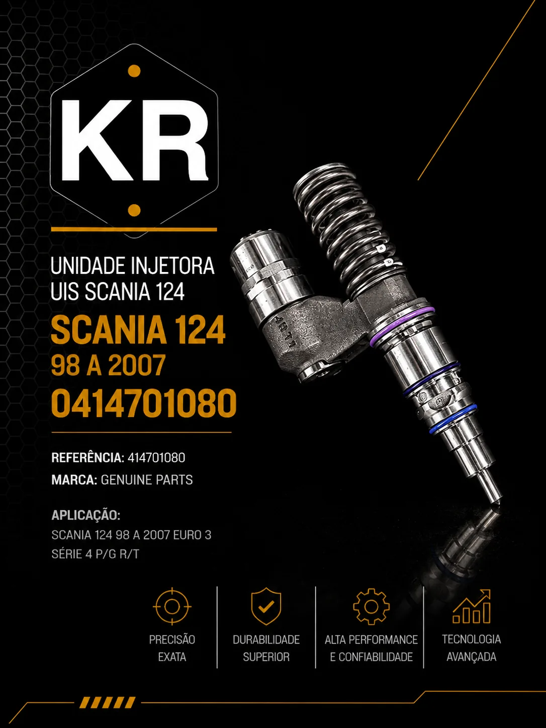 Unidade Injetora Genuine Parts – 0414701080 P/N 0414701080