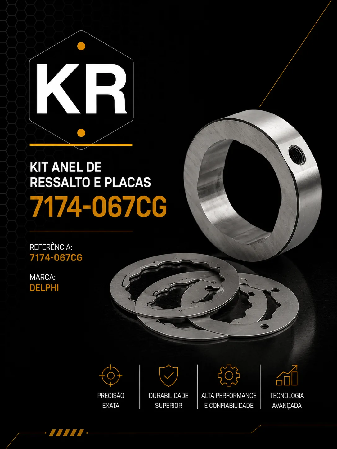 Kit Anel de Ressalto e Placas Delphi — 7174-067CG — imagem 1
