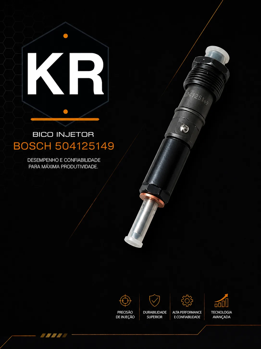 Bico Injetor Bosch 5041 — Common Rail Diesel Pesado