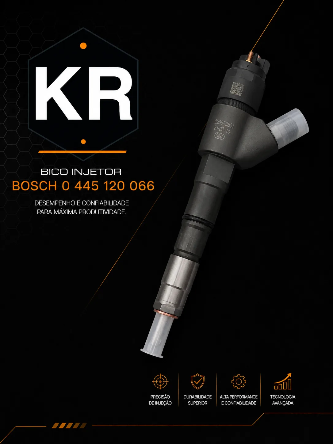 Bico Injetor Bosch Common Rail 0445120066 — Linha Pesada