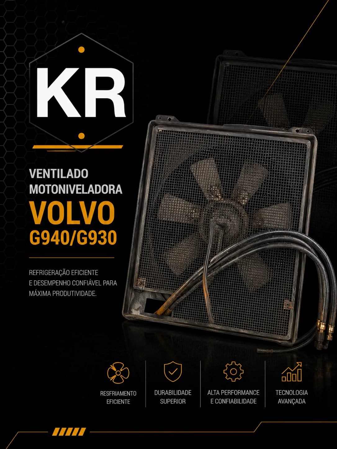 Ventilador do Motor — Motoniveladora Volvo G930/G940