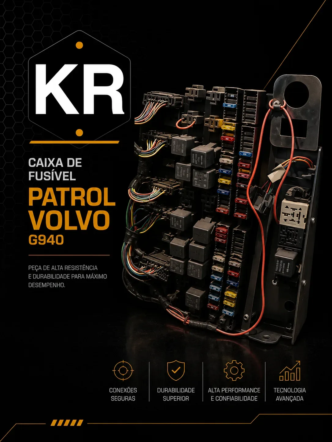 Caixa de Fusível Patrol Volvo G940 — Usada em Ótimo Estado