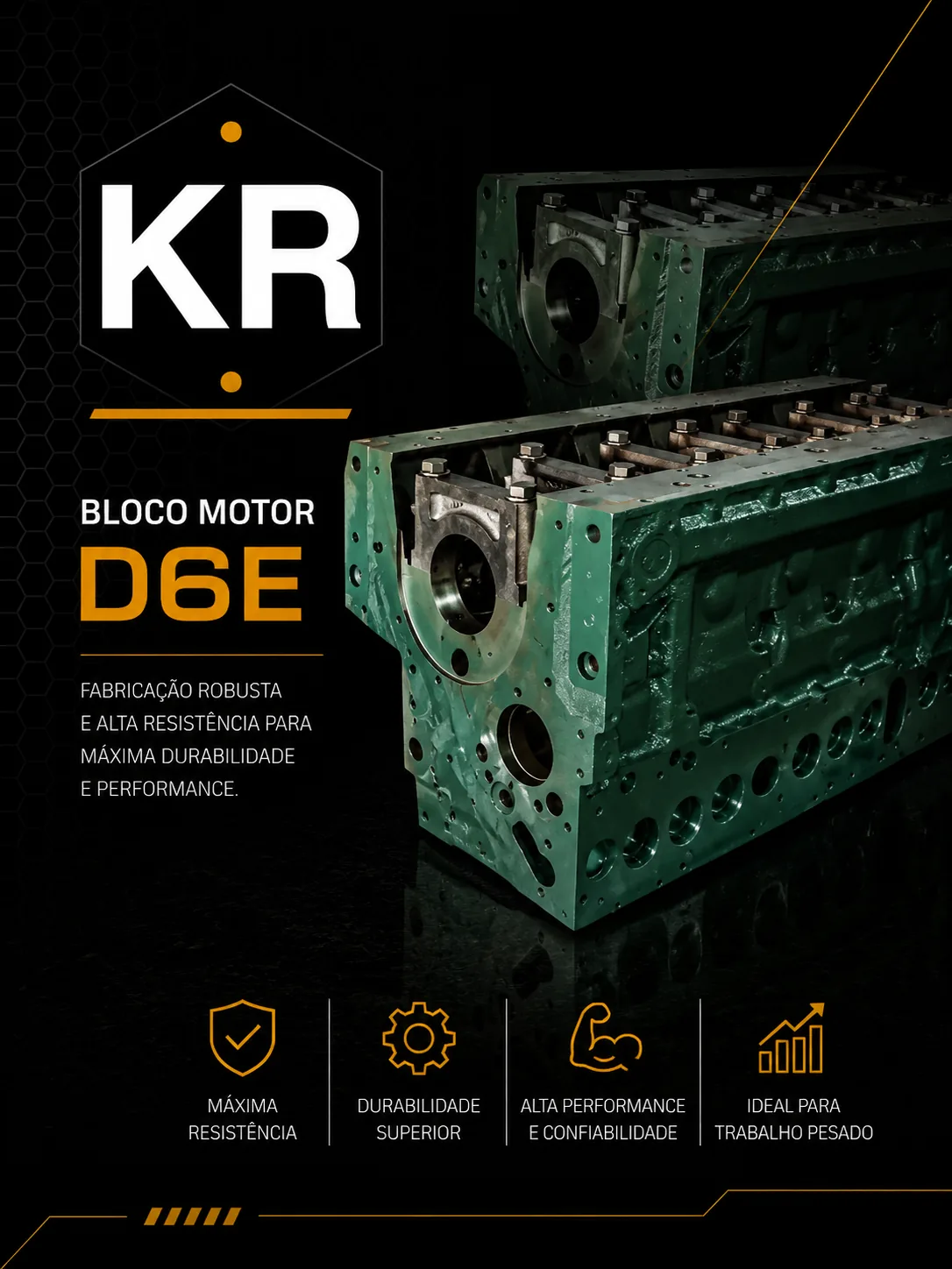 Bloco do Motor Volvo D6E — Recondicionado