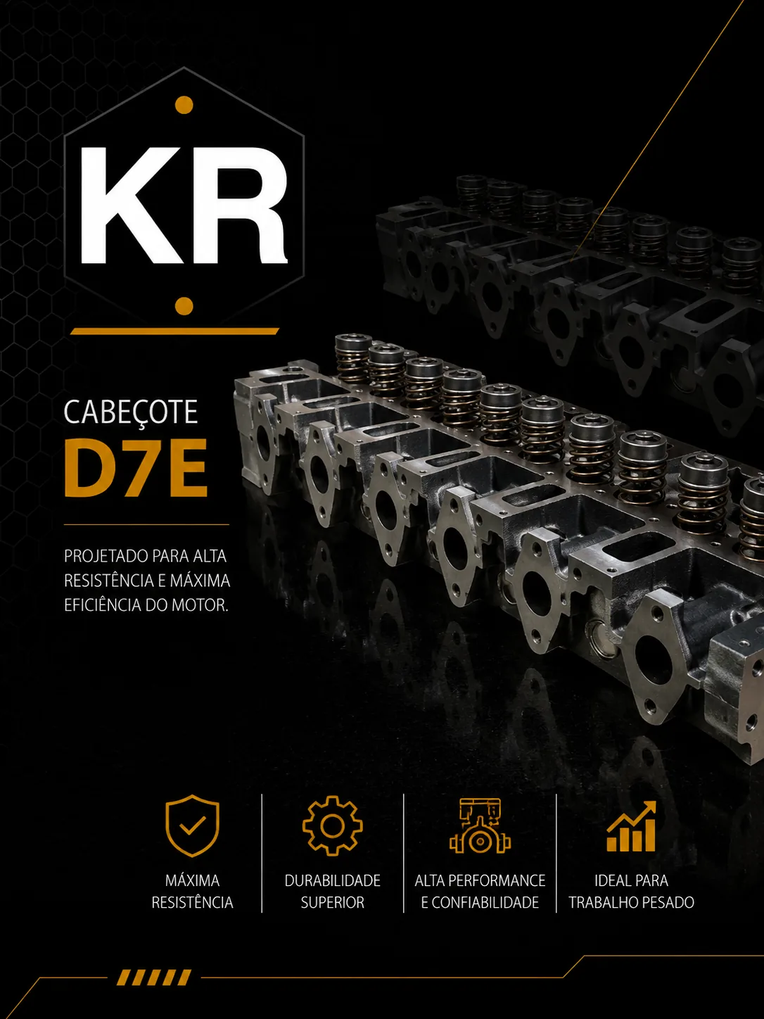 Cabeçote do Motor Volvo D7E — Recondicionado