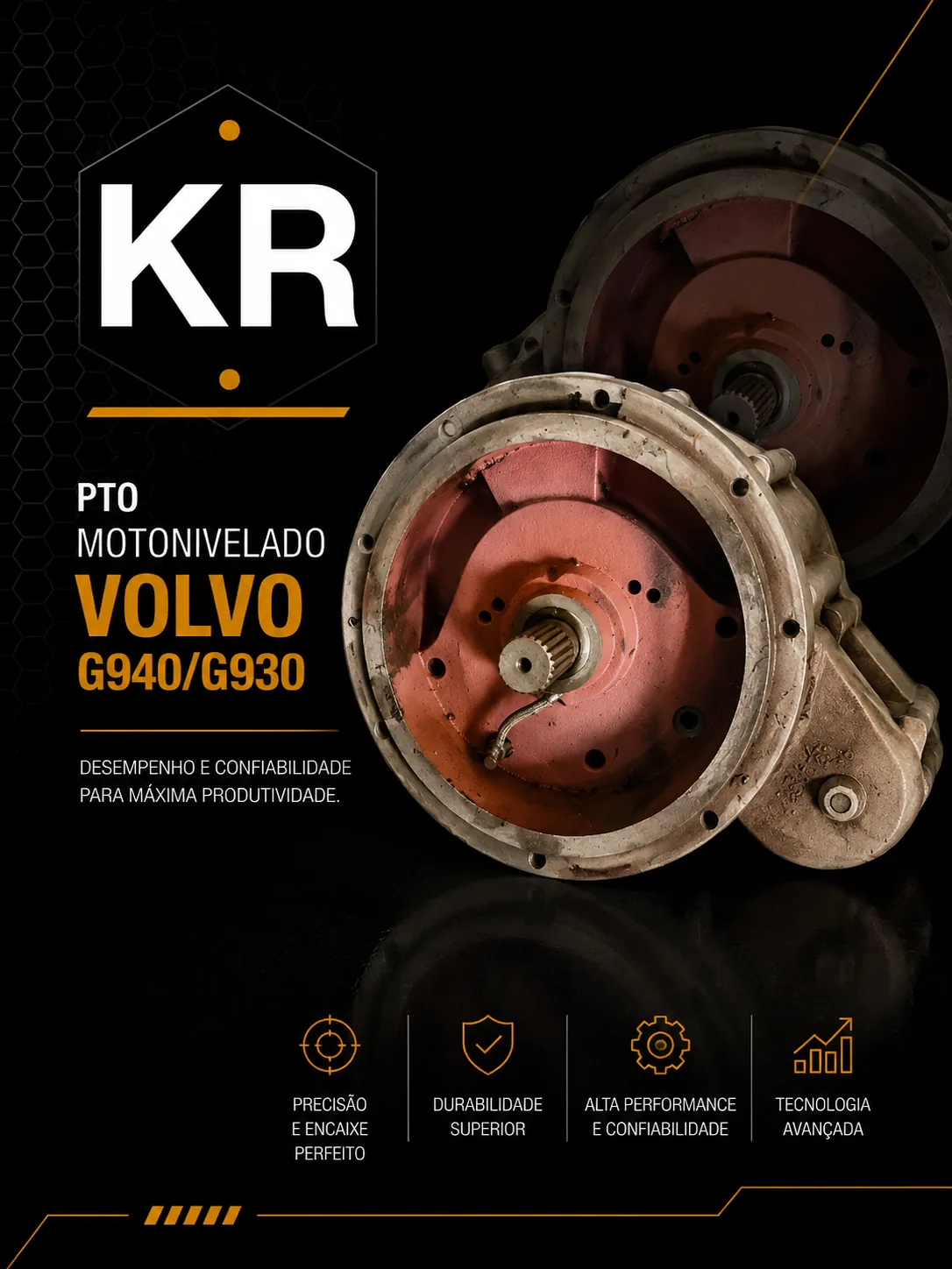 PTO (Power Take-Off) — Motoniveladora Volvo G930/G940